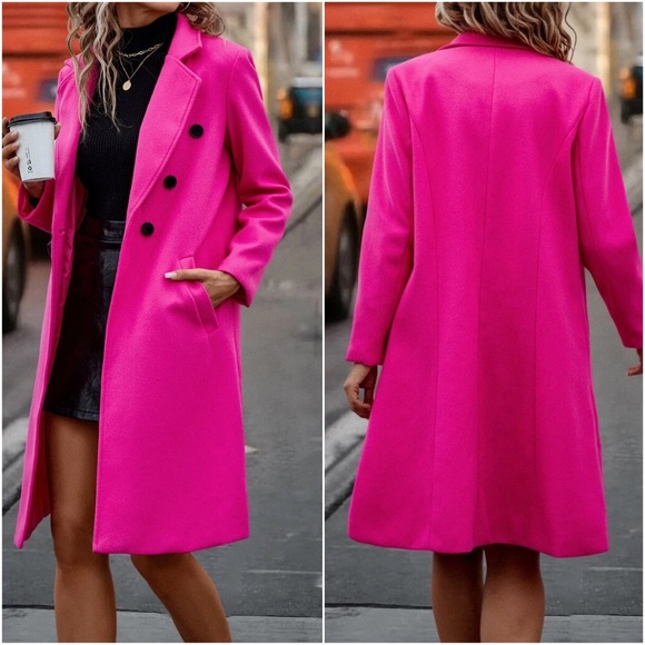 Classic Double Breasted Pocket jacket Coat - Picture 3 of 4